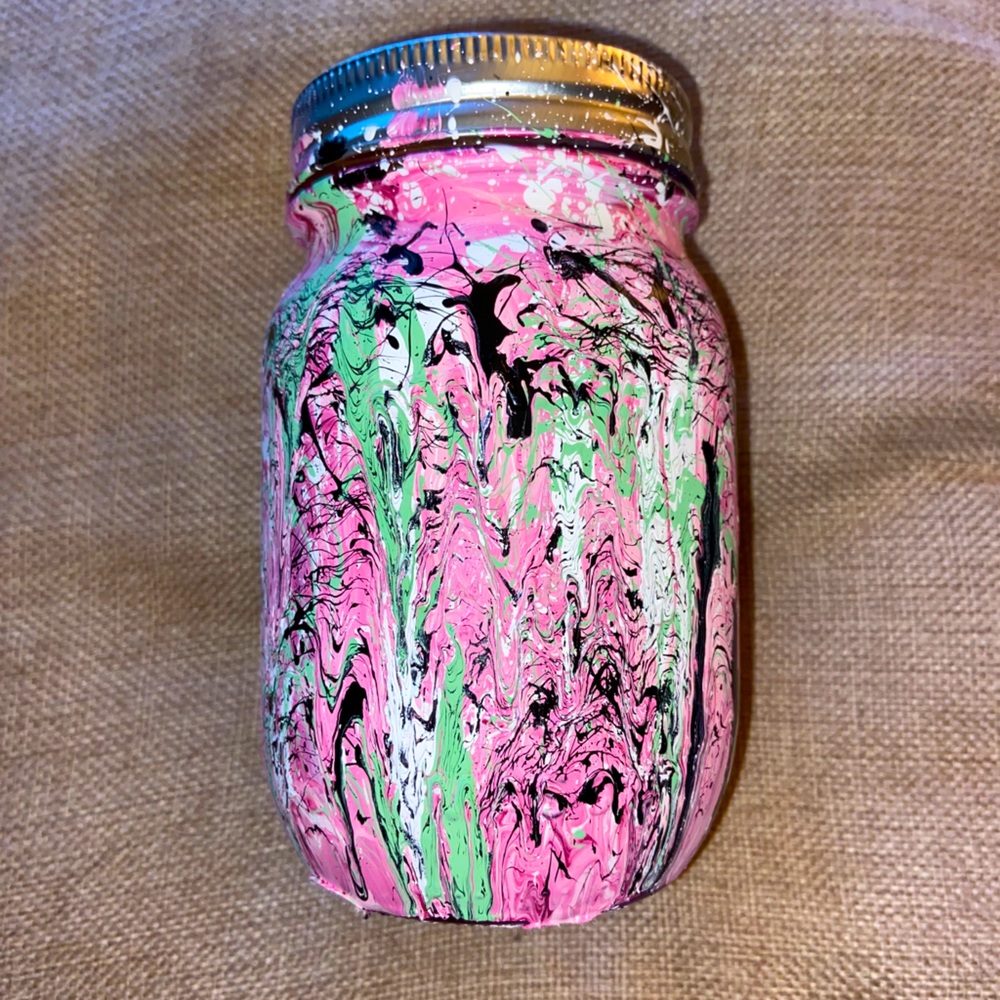 Hand Painted Mason Jar.